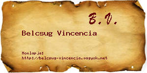 Belcsug Vincencia névjegykártya